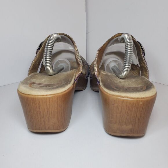 Dansko Sophie 9 EU40 Colorful Slip On Sandals Mosaic Snakeskin Embossed Leather - Picture 7 of 11